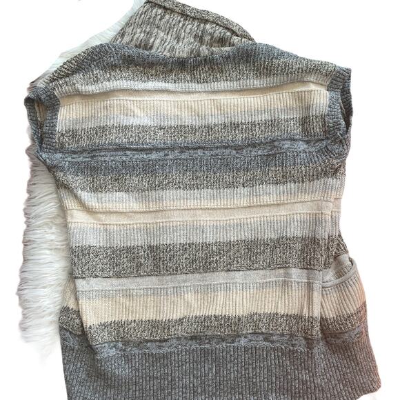 EDDIE BAUER Cozy Brown Knit Open Cardigan Short Sleeves Size Medium - Picture 3 of 6